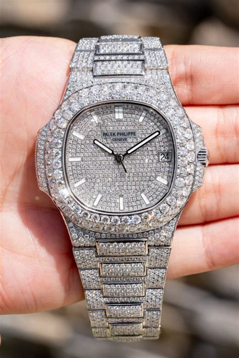 patek philippe full daimond|patek philippe nautilus with diamonds.